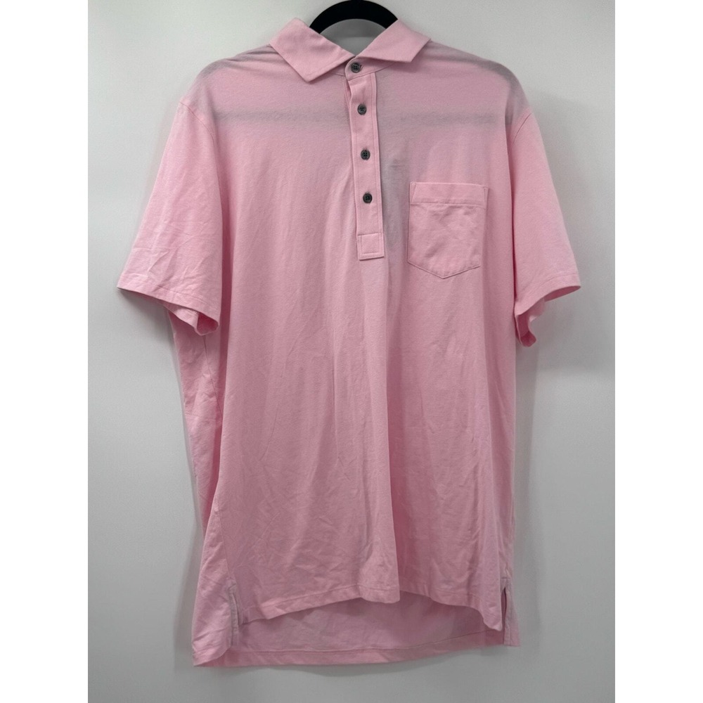 GREYSON Spirit Polo No Logo‎ Roseate Pink Short Sleeve Button Up Shirt Mens L
